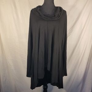 GB New York Elegant Black Long Sleeve High Low Tunic - XL